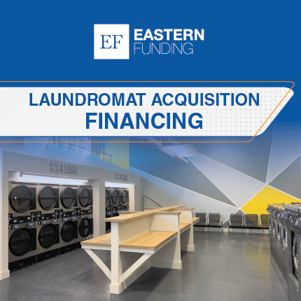 Professional laundromat with modern equipment and comfortable seating